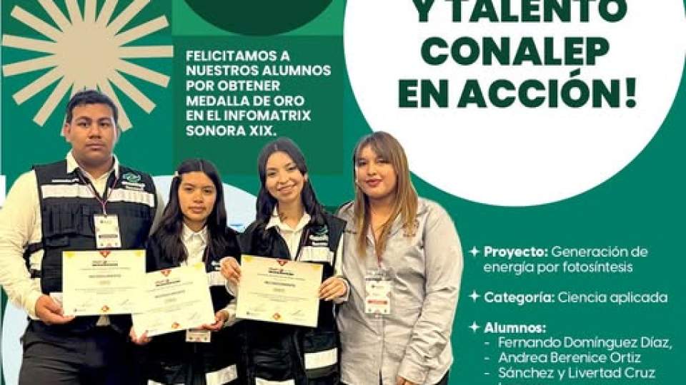 Alumnado de Conalep Sonora participará en Concurso Iberoamericano de Ciencia, Tecnología y Emprendimiento